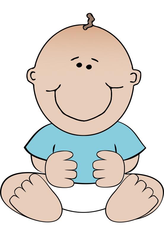 Vector image of sitting cartoon baby boy