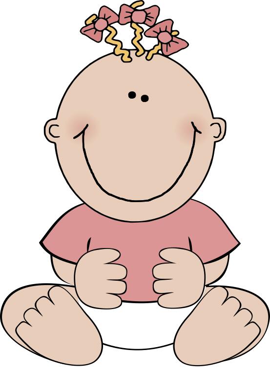 Vector image of a sitting baby girl