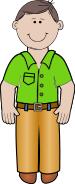 Vector illustration of daddy in green shirt