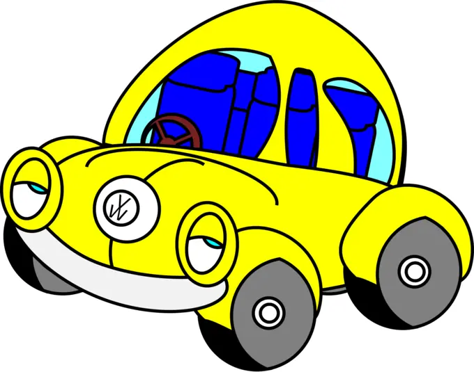 Vector image of VW beetle with eyes
