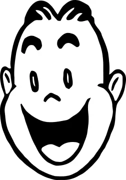 Vector graphics of amused man's face