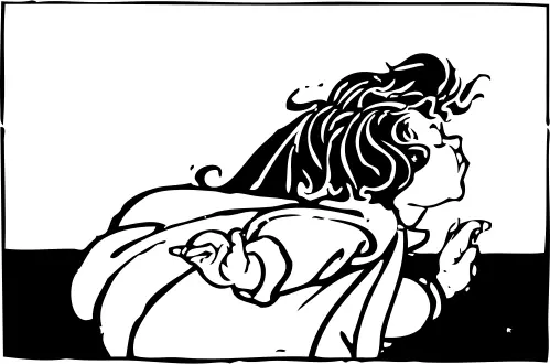 Young girl running vector clip art