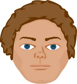 Young man with blue eyes vector drawing
