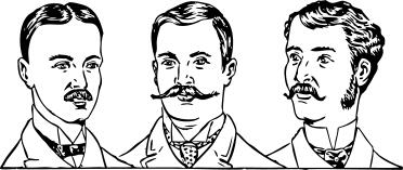 Vector drawing of men with handlebar mustaches
