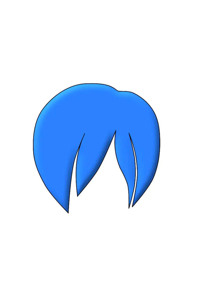 Vector drawing of blue hair for child figure