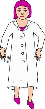 A scientist with purple hair vector graphics