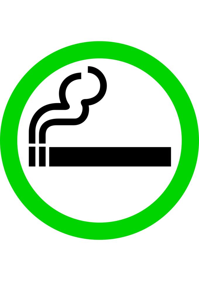 Vector drawing of green smoking area sign