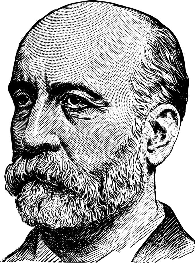 Vector graphics of bearded bald man