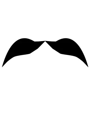 Vector drawing of spiky down mustache