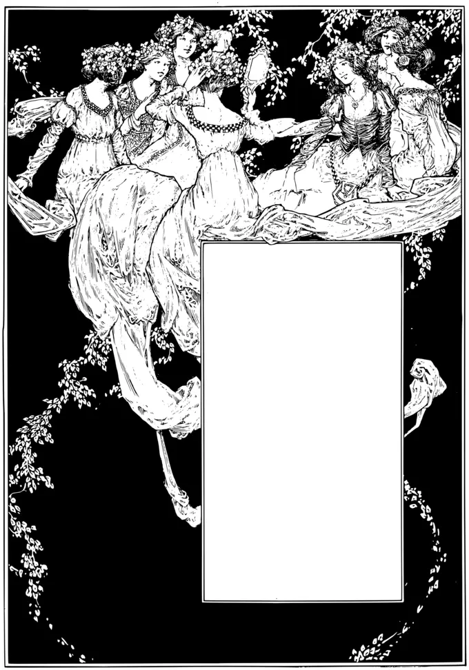 Vector graphics of fairy girls letterhead