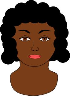 African woman with big eyes vector illustration