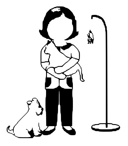 Vector image of vet assistant without face