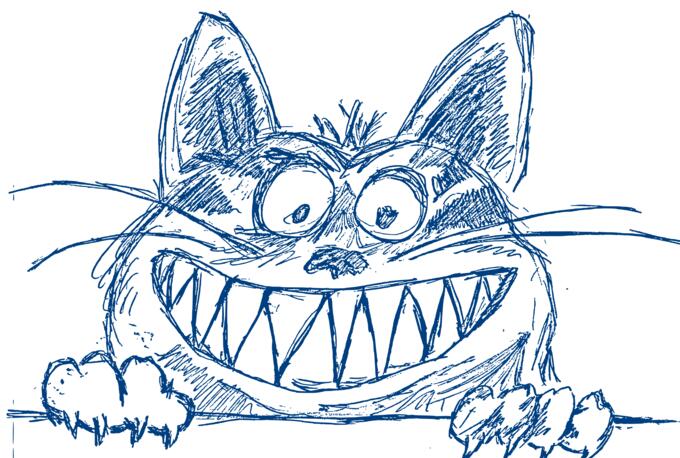 Vector image of grinning cat