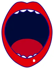 Vector drawing of red open mouth