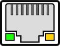 Vector illustration of female RJ 45 ethernet port
