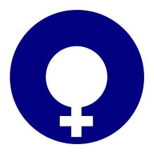 Vector graphics of thick blue circle gender symbol