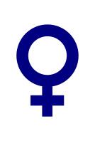 Vector image of dark blue gender symbol for females