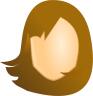 Vector graphics of female blank head with brown hair