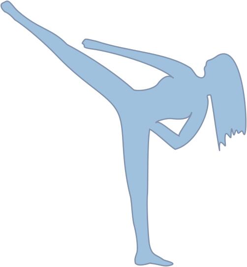 Vector image of female martial artist doing a kick