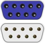 RS232 male and female port vector clip art