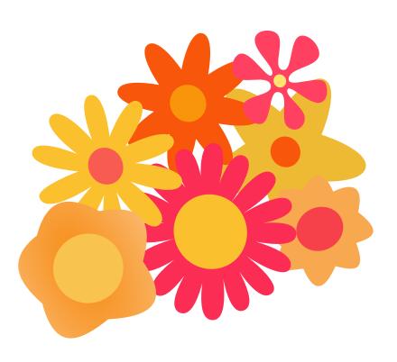 Vector illustration of different flowers cluster