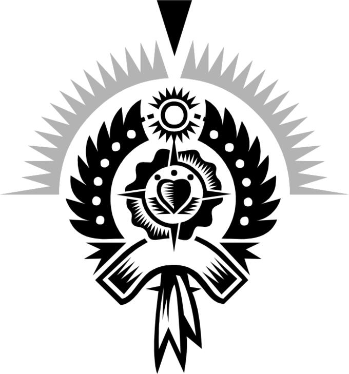Vector illustration of award medal with coat of arms