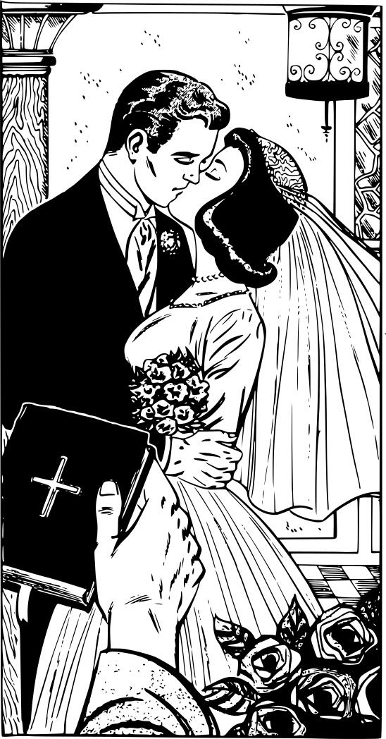 Wedding kiss vector clip art