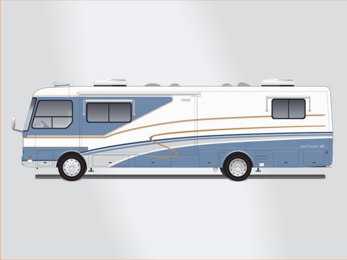 Land yacht motorhome bus vector image