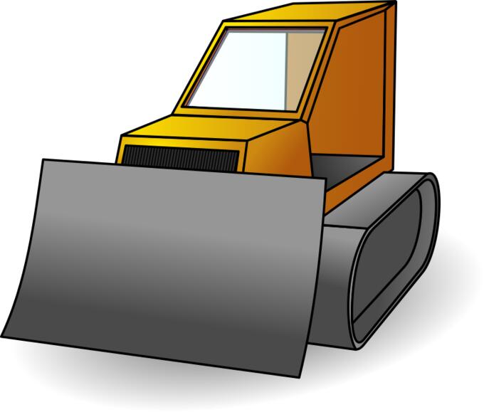 Vector drawing of yellow bulldozer