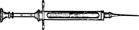 Vector drawing of hypodermic needle