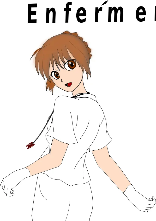 Nurse in white uniform vector clip art