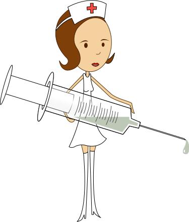 Vector image of medical nurse in short skirt