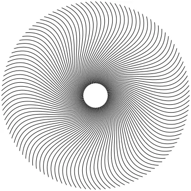 Spiral line circle vector drawing