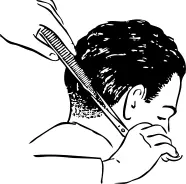 Vector clip art of hairdresser with scissors and comb