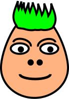Vector illustration of green spiky haircut guy