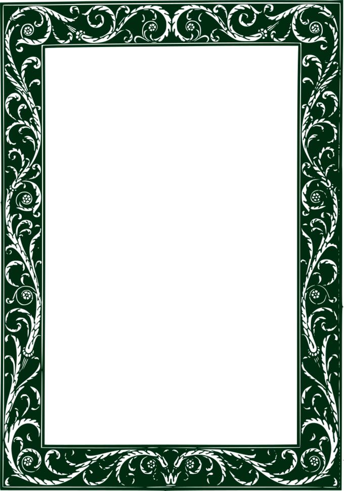Vector image of green decorated thick border