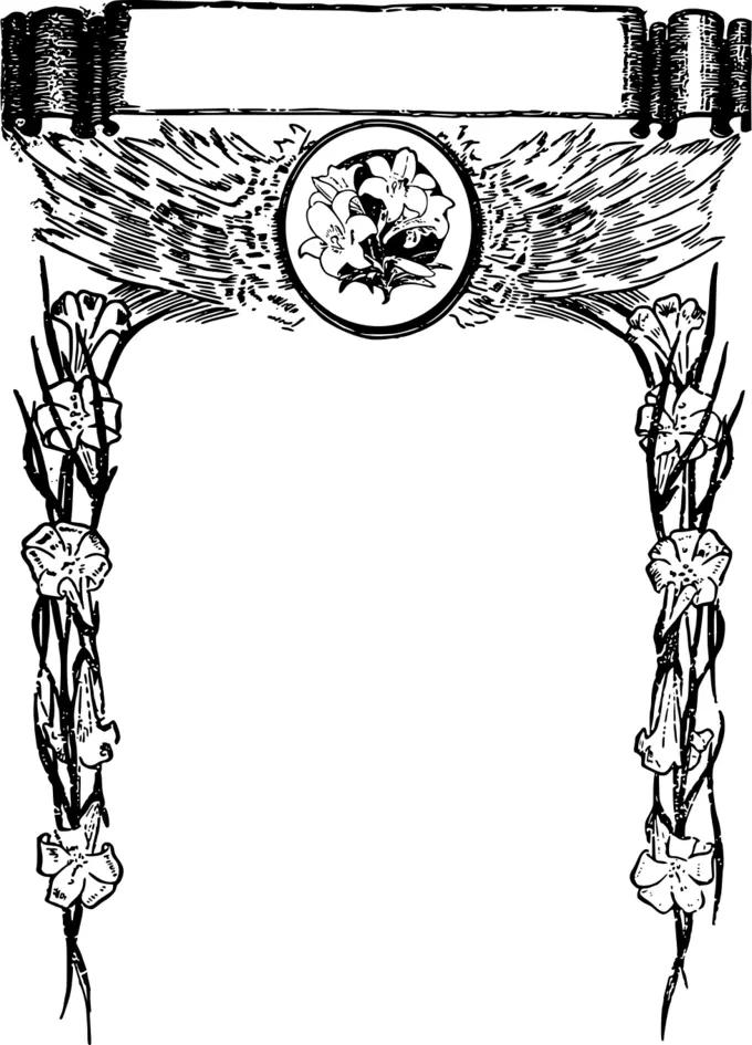 Easter wings frame vector drawing
