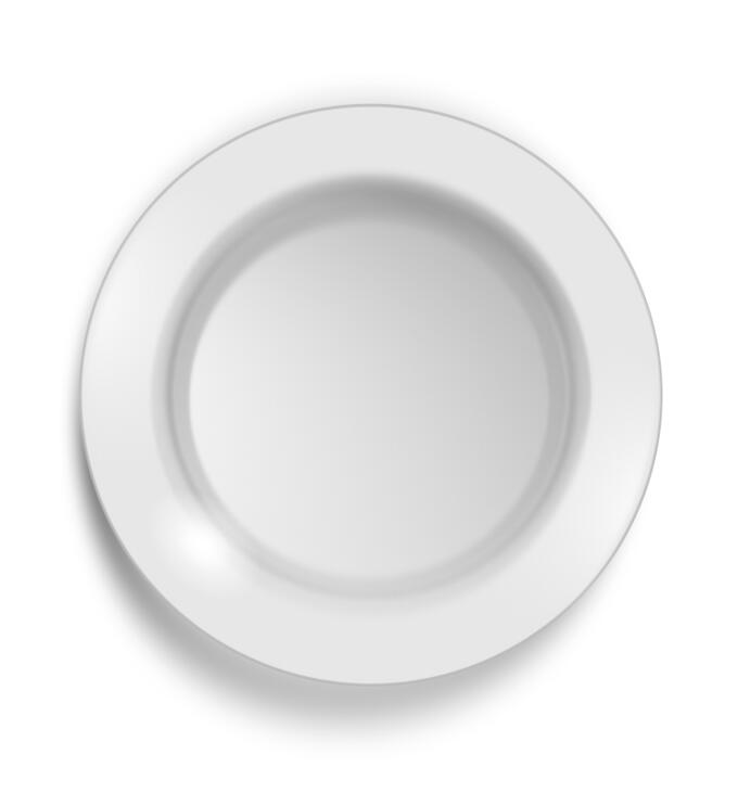 Vector clip art of empty white plate