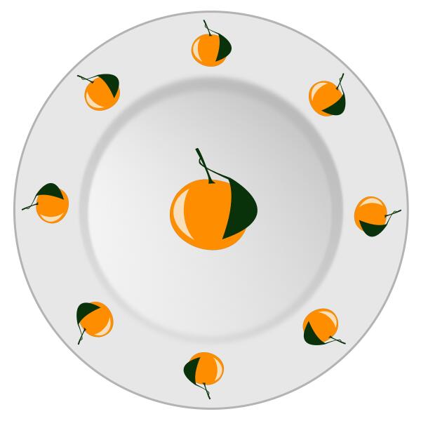 Vector image of orange pattern plate