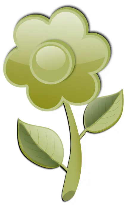 Gloss green flower on stem vector clip art