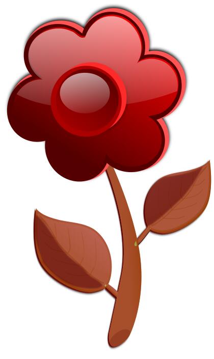 Gloss brown flower on stem vector image