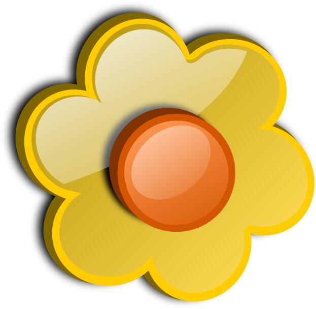 Gloss bright yellow flower vector drawing
