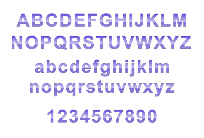 Selection of letters and numbers vector drawing