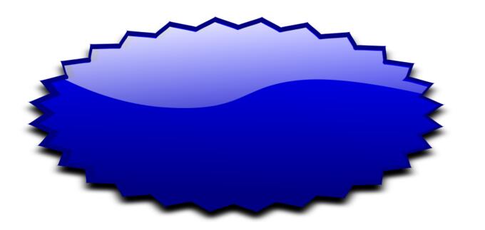 Oval shaped blue star vector clip art