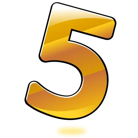 Vector image of glossy number five