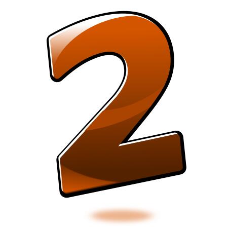 Vector graphics of glossy number two