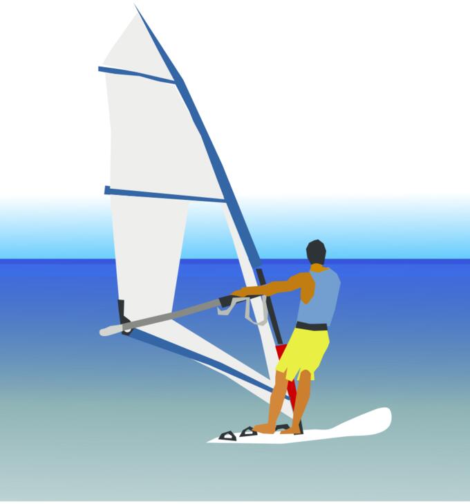Sea scene with windsurfer vector illustration