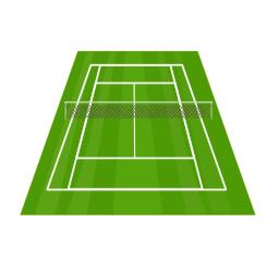 Grass tennis court vector illustration