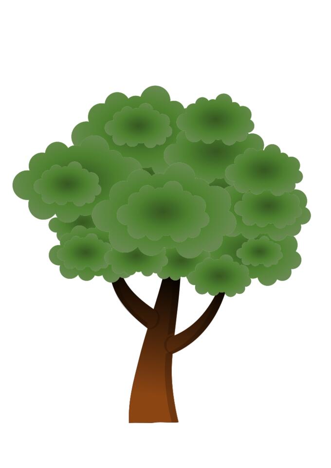 Simple vector image of round tree top