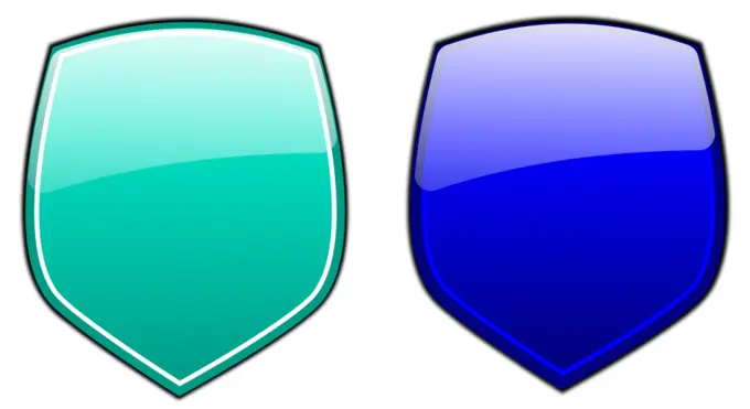 Green and blue shields vector image